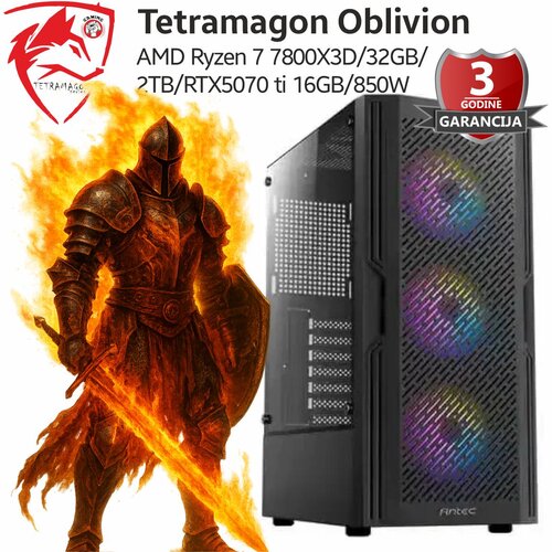 TETRAMAGON series Računar Tetramagon Oblivion AMD Ryzen 7 7800X3D/32GB/2TB/RTX5070 ti 16GB/850W Cene