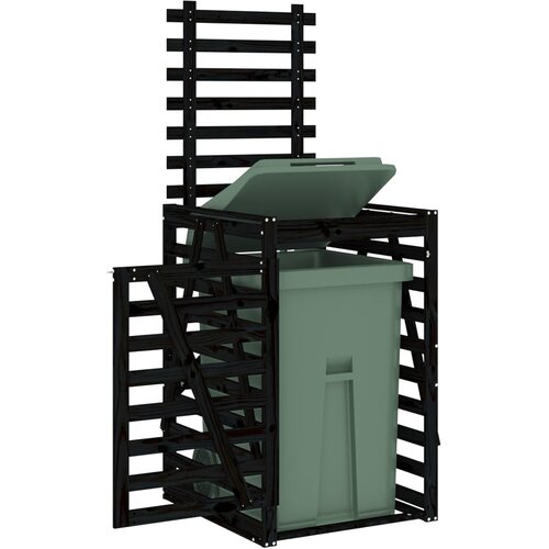  Spremi&amp;scaron;te za kantu za smeće crno 84x90x128,5 cm od borovine Slike