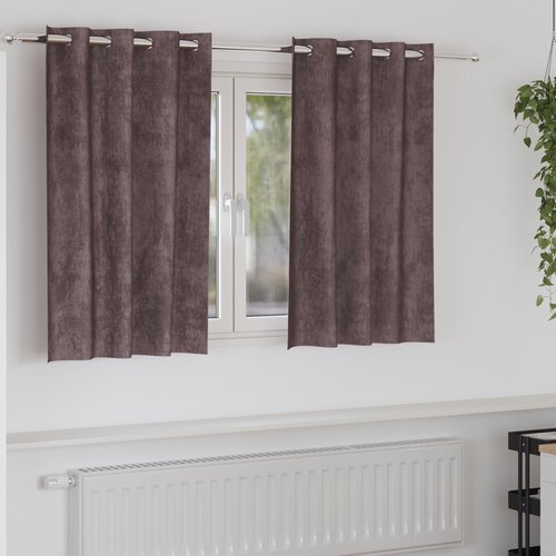 VidaXL žametne zavese 2 kosi z očki Rjava 140x140 cm Slike