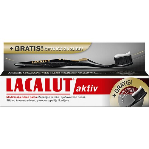Lacalut active pasta 75 ml + crna cetkica Cene