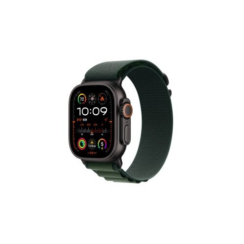 Apple Watch Ultra2 v2 Cellular 49mm Black Titanium Case with Dark Green Alp Larg Slike