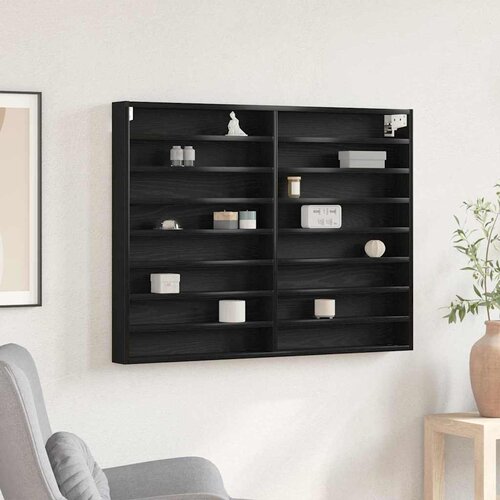  Vitrina crna 100x8,5x75 cm konstruirano drvo Cijene