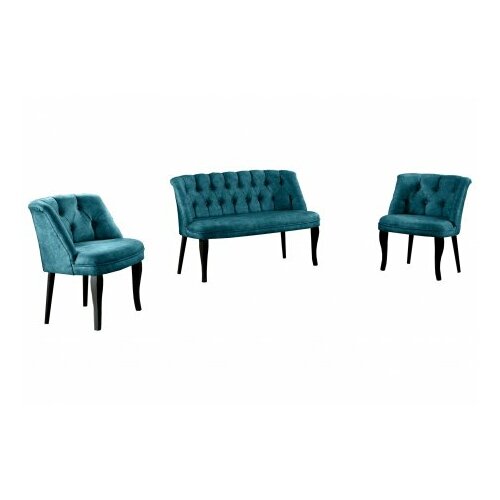 Atelier Del Sofa sofa i fotelja roma black wooden petrol blue Slike