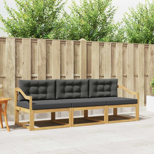 Set vanjskih sofa s jastukom 3 pcs Bijela i antracit Poliester Cene