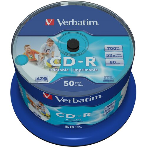 Verbatim CD Disk 700 MB, 80min, 52x, printable mat površina, 50kom Cene