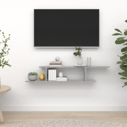vidaXL Zidna TV polica siva boja betona 125 x 18 x 23 cm od iverice Cijene
