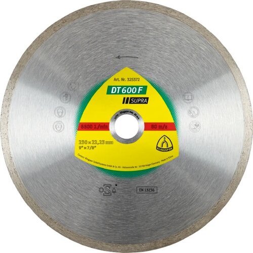 Klingspor klingsspor full diamond disc 180 mm x 1,6 mm x 30/25,4 mm DT600F za keramiko, (21101448) Slike