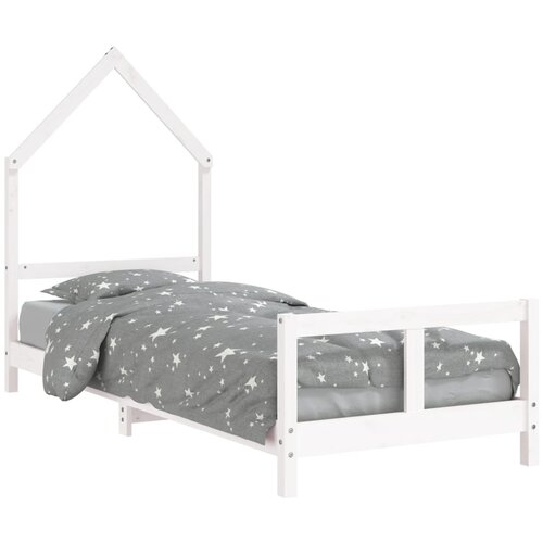 Maison Chic Otroški posteljni okvir - Otroški ležaj bel 80x200 cm trdna borovina-J2722, (21794232) Cene