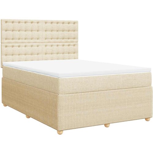 Maison Chic Box spring postelja - Vzmetna postelja z vzmetnico krem 140x190 cm blago SL24266, (21879937) Cene