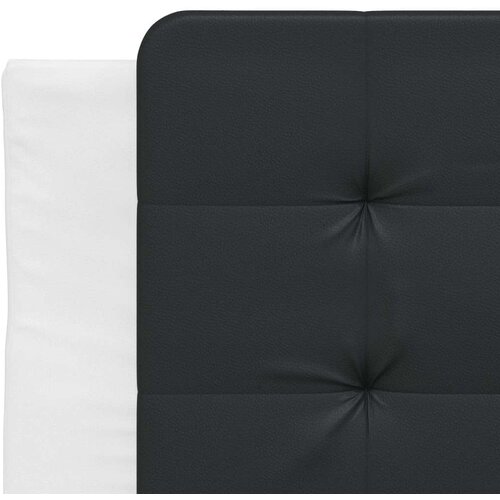  Krevet s madracem bijelo-crni 90 x 200 cm od umjetne kože Slike