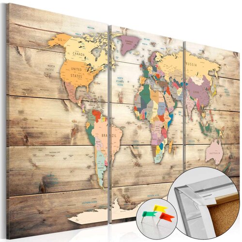  Slika na plutenoj podlozi - Map of Dreams [Cork Map] 60x40 Slike