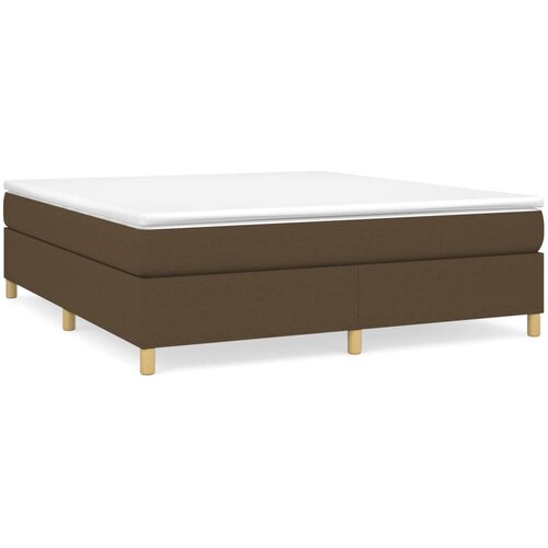 VidaXL Box spring postelja z vzmetnico temno rjava 180x200 cm blago, (20725052) Slike