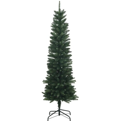  Umjetno vitko božićno drvce 120 cm 150 LED lampica Topla bijela - 120 cm s LED svjetlima Zelena Slike