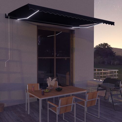  Ročno zložljiva tenda z LED lučmi 600x300 cm antracitna Cene