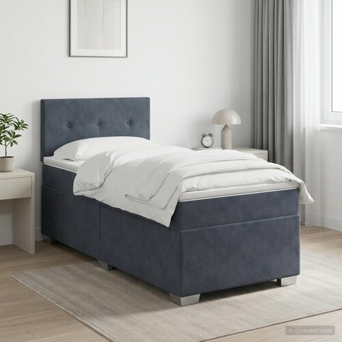  Boxspring krevet s madracem Tamnosiva 90 x 190 cm Baršun Cene