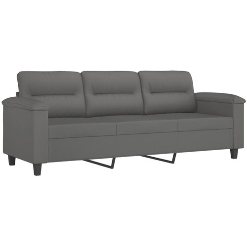  3-dijelni set sofa s jastucima tamnosivi od mikrovlakana Slike