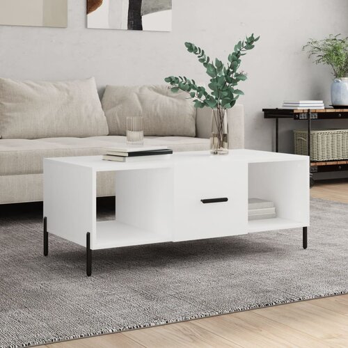 The Living Store Klubska mizica bela 102x50x40 cm inženirski les - Klubska Mizica, (21574626) Slike