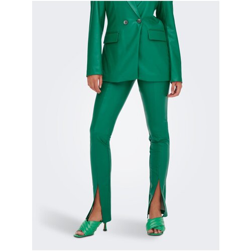 Only Green Women's Leatherette Leggings with Slits Papaya - Women Cijene