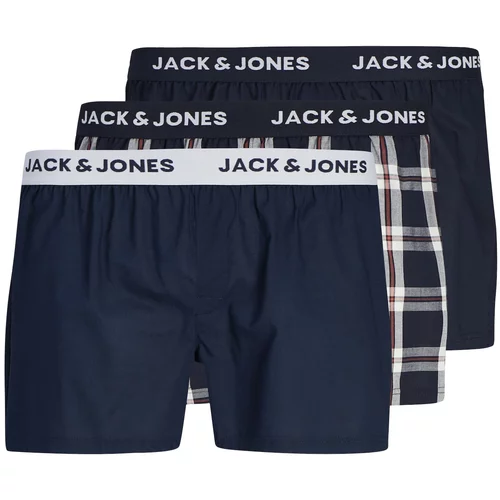 Jack & Jones bokserice 'dylan' mornarsko plava / svijetlocrvena / bijela