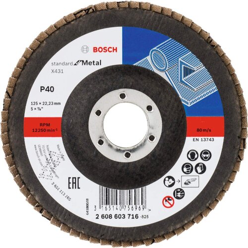 Bosch flap disk ravni X431 za metal standard 125mm Slike