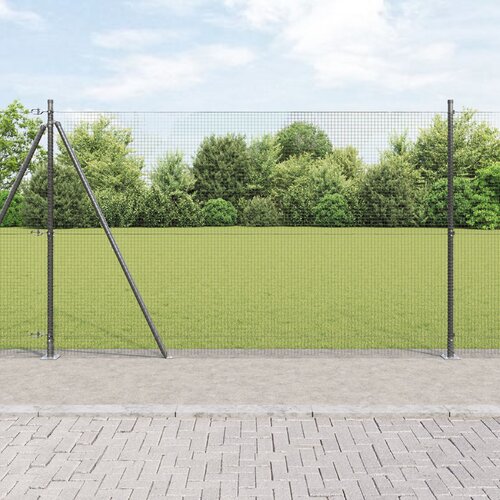 VidaXL Set stupova za ograde Set od 2 Siva Metal 25 x 1,5 m Čvrsta Slike