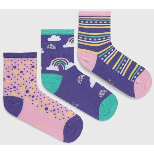 Skechers Otroške nogavice 3-pack vijolična barva