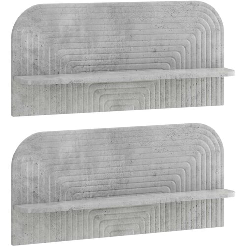  Zidna polica 2 kom. Betonska siva 80,5 x 13,5 x 37,5 cm Slike