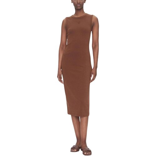 Calvin Klein Jeans Dolge obleke SL CTN CONTOUR 1X1 R LV047C240G Kostanjeva Slike