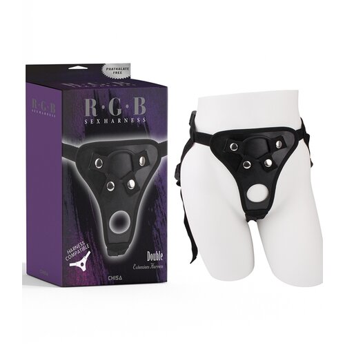 Chisa Ženske gaćice za strap on sa rupom Double Extensions Harness, Crni Cene