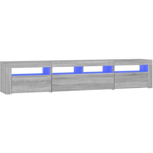 Maison Chic TV omarica - TV stojalo - Televizijska omarica z LED lučkami siva sonoma 210x35x40 cm, (21700549) Slike