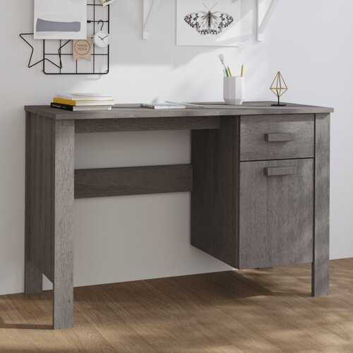 vidaXL Radni stol svjetlosivi 113 x 50 x 75 cm od masivne borovine Cijene