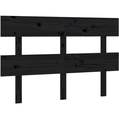 Maison Chic posteljno vzglavje - vzglavna omarica - nočna omarica črno 124x3x81 cm trdna borovina, (21705651) Slike