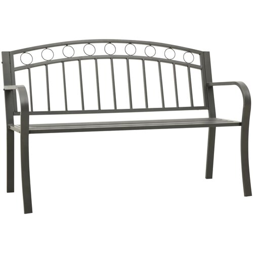 VidaXL Vrtna klop siva 120 cm jeklo Slike