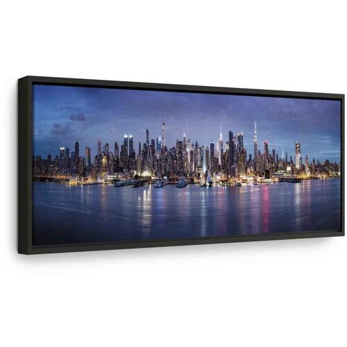 Slika - New York Nights 120x40 U crnom drvenom okviru Cijene