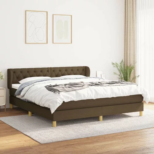  Box spring postelja z vzmetnico temno rjava 160x200 cm blago, (20902330)