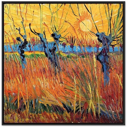  Slika - Vincent van Gogh &ndash; Willows at Sunset 80x80 U crnom drvenom okviru Cijene