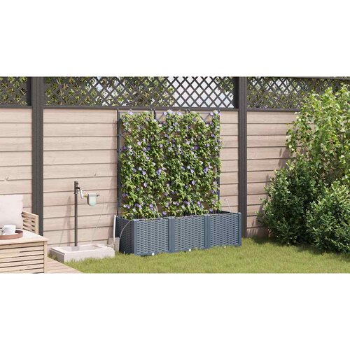  Vrtna saksija 3 pcs Svijetlo siva 120 x 40 x 142 cm Plastika Slike