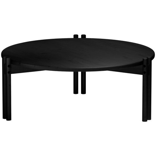 Karup Design Crni okrugao stolić za kavu od masivnog bora &amp;oslash; 80 cm Sticks &amp;ndash; Slike