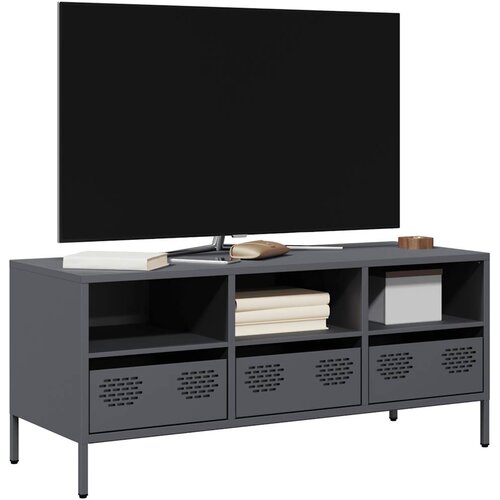 vidaXL TV omarica antracitna 101,5x39x43,5 cm hladno valjano jeklo Cene