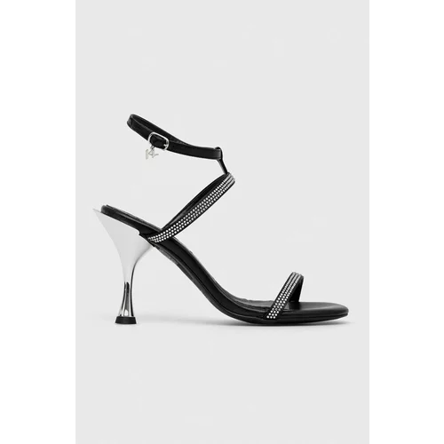 Karl Lagerfeld Usnjeni sandali PANACHE HI črna barva, KL30829