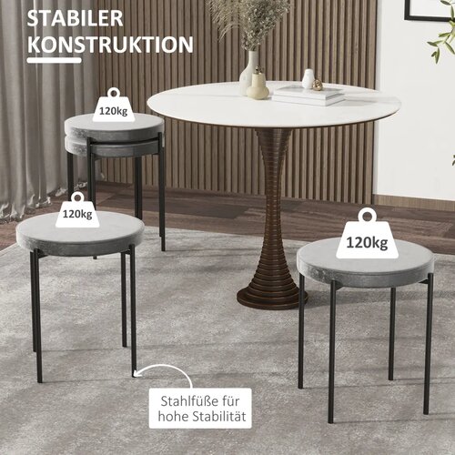  Set od 4 složive blagovaonske stolice bar&amp;scaron;unasti izgled metal siva 41 5x41 5x46 cm Slike