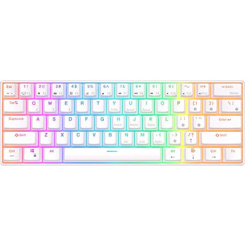Royal Kludge RK61 RGB mehanička tipkovnica, crveni prekidači, bijela, UK layout Cijene