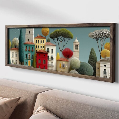 WALLXPERT LAC037-120 Multicolor Decorative Framed MDF Painting Cene