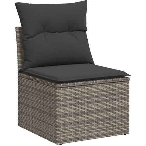  12-dijelni set vrtnih sofa od poliratana s jastucima sivi Slike