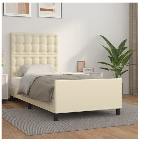  Okvir za krevet s uzglavljem krem 80 x 200 cm od umjetne kože Cijene