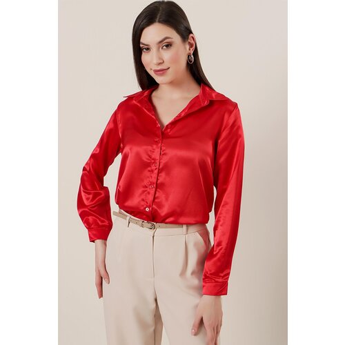 By Saygı Lightly Flowy Satin Shirt Slike