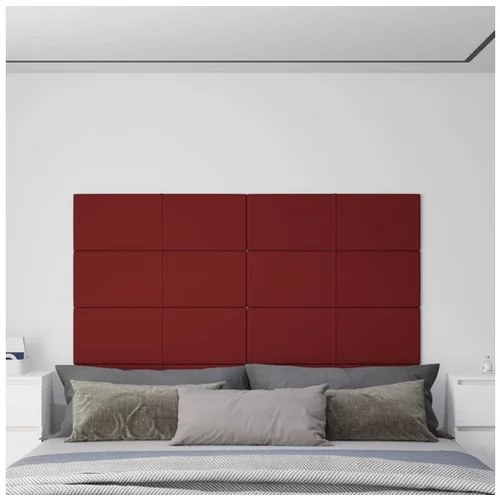  Stenski paneli 12 kosov vinsko rdeči 90x30 cm blago 3,24 m²