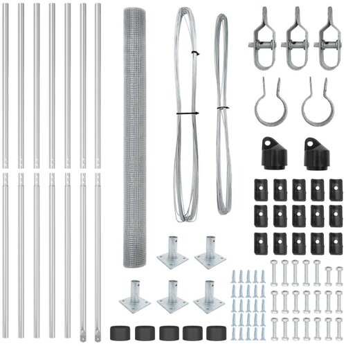 VidaXL Set stupova ograde 2 komada Galvanizirani čelik 10 x 1.5 m Slike