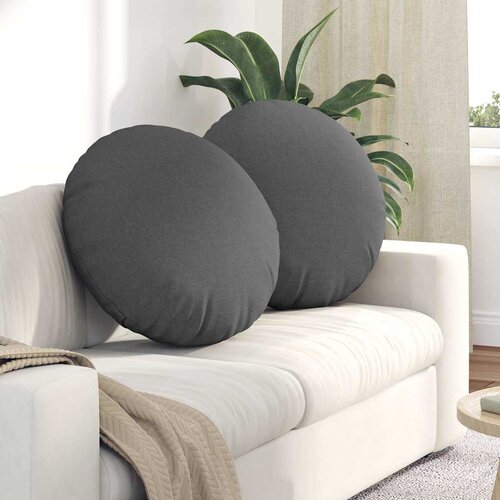 vidaXL Sedežne blazine 2 pcs Temno siva &Oslash;80 x 29 cm blago Cene