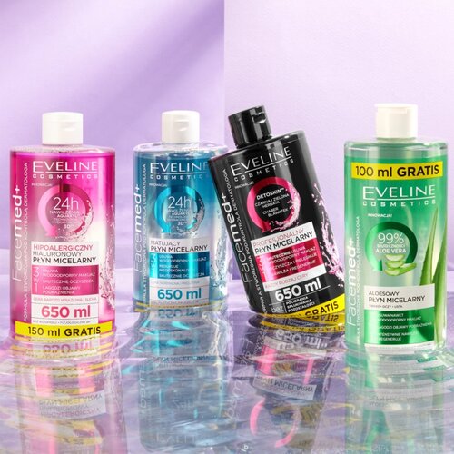 Eveline Cosmetics FaceMed+ hialuronska micelarna voda 3v1 400 ml Slike